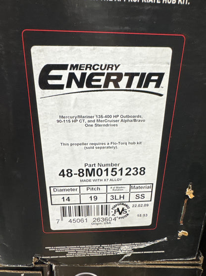 Mercury 48-8M0151238 Enertia 19 Pitch LH Propeller